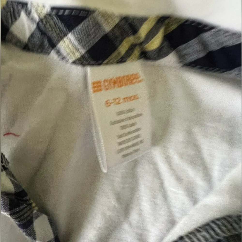 Gymboree Collar Polo Cotton top with plaid trim  & Matching Cap Plaid baby boy